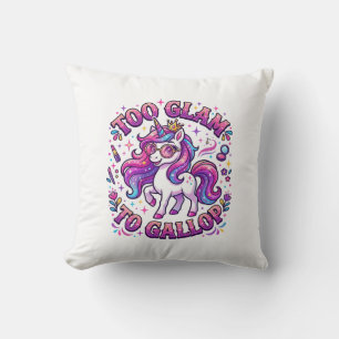 Unicorn Too Glam to Gallop Commercial Print on Dem Cushion