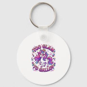 Unicorn Too Glam to Gallop Commercial Print on Dem Key Ring