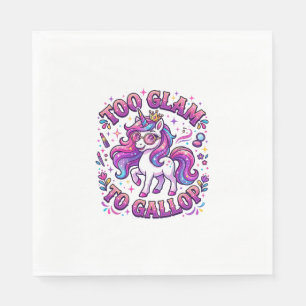 Unicorn Too Glam to Gallop Commercial Print on Dem Napkin
