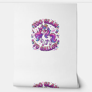 Unicorn Too Glam to Gallop Commercial Print on Dem Wallpaper