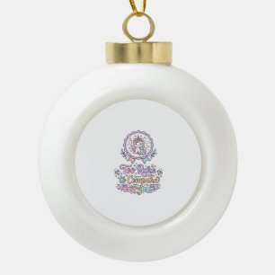Unicorn Too Rare to Compare Cute Pastel T-Shirt De Ceramic Ball Christmas Ornament