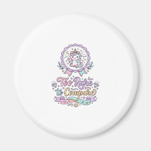 Unicorn Too Rare to Compare Cute Pastel T-Shirt De Magnet