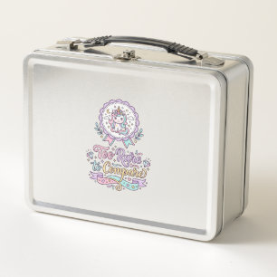 Unicorn Too Rare to Compare Cute Pastel T-Shirt De Metal Lunch Box