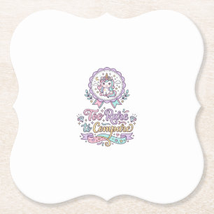 Unicorn Too Rare to Compare Cute Pastel T-Shirt De Paper Coaster