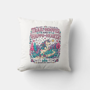 Unicorn Trail Hooves and Happy Hearts Colourful Ap Cushion