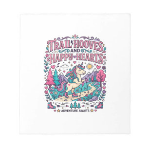 Unicorn Trail Hooves and Happy Hearts Colourful Ap Notepad