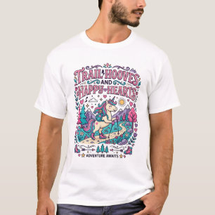 Unicorn Trail Hooves and Happy Hearts Colourful Ap T-Shirt