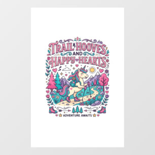 Unicorn Trail Hooves and Happy Hearts Colourful Ap Window Cling