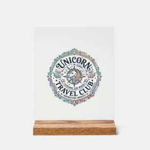 Unicorn Travel Club Original Zazzle Design_1 Acrylic Sign