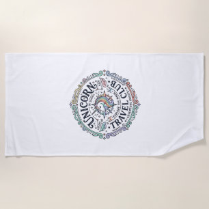Unicorn Travel Club Original Zazzle Design_1 Beach Towel