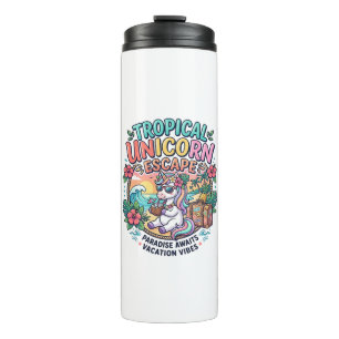 Unicorn Tropical Unicorn Escape POD Ready POD Artw Thermal Tumbler