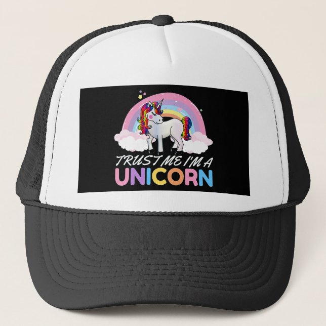 Unicorn Trust Me I'm Unicorn Trucker Hat (Front)