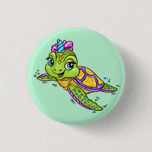 Unicorn Turtle 3 Cm Round Badge