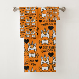 Unicorn Twin Sister  Bath Towel Set