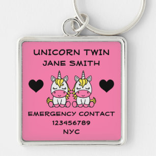 Unicorn Twin Sister  Key Ring