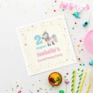 Unicorn Two Magical 2nd  Birthday Party  Napkin