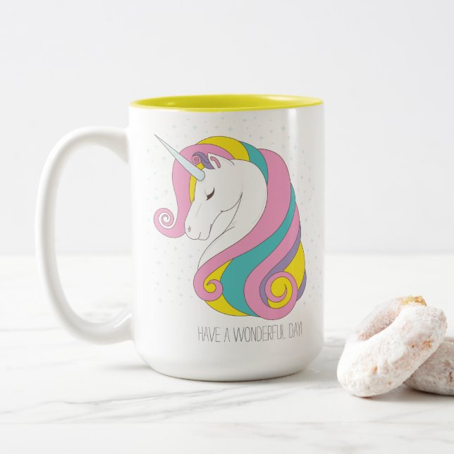 Unicorn Two-Tone Mug (Personalise it!) (With Donut)