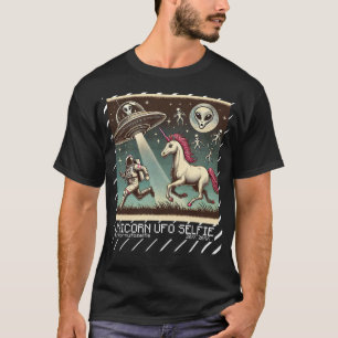 Unicorn UFO Selfie: Vintage Escape (space, alien) T-Shirt