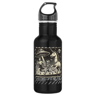 Unicorn UFO Selfie: Vintage Escape (tea kid alien) 532 Ml Water Bottle