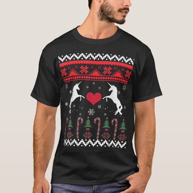  Unicorn Ugly Christmas Sweater Party (Front)