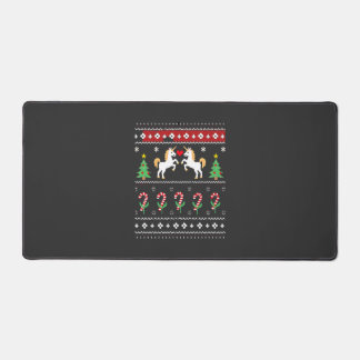 Unicorn Ugly Christmas Sweater Party T-Shirt (1) Desk Mat