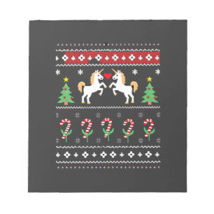Unicorn Ugly Christmas Sweater Party T-Shirt (1) Notepad