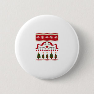 Unicorn Ugly Christmas Sweater Party T-Shirt (2) 6 Cm Round Badge