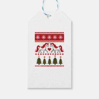 Unicorn Ugly Christmas Sweater Party T-Shirt (2) Gift Tags
