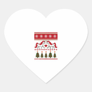 Unicorn Ugly Christmas Sweater Party T-Shirt (2) Heart Sticker