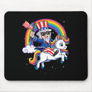 Unicorn Uncle Sam 4th Of July Mericorn Men Women U Mouse Mat