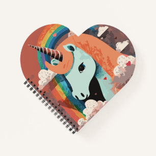 Unicorn under Rainbow & Among Hearts Notebook