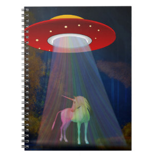 Unicorn Under UFO Rainbow Beam at Night, ZKoA Notebook