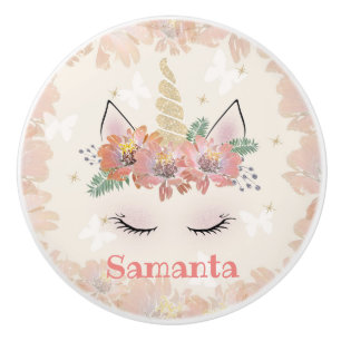 Unicorn, Unicorn Face, personalised Ceramic Knob