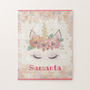 Unicorn, Unicorn Face, personalised Jigsaw Puzzle
