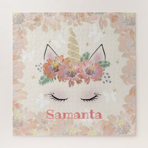 Unicorn, Unicorn Face, personalised Jigsaw Puzzle
