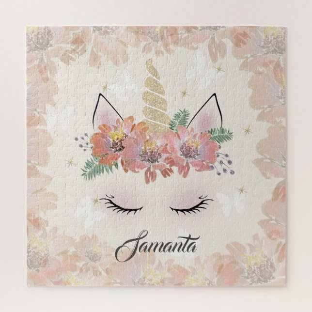 Unicorn, Unicorn Face, personalised Jigsaw Puzzle (Vertical)