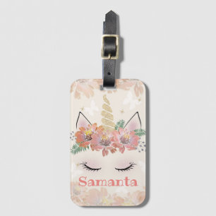 Unicorn, Unicorn Face, personalised Luggage Tag