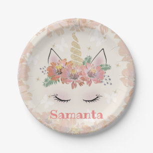 Unicorn, Unicorn Face, personalised Paper Plate