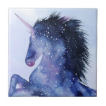 Unicorn Universe - Cosmic Tile<br><div class="desc">Unicorn Universe IV by Grace Popp. Features a posing unicorn with a galactic,  cosmic-like design.</div>