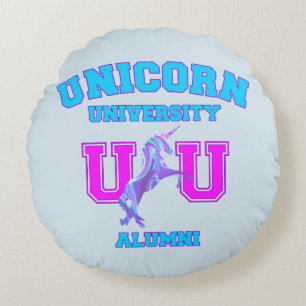 Unicorn University Round Cushion