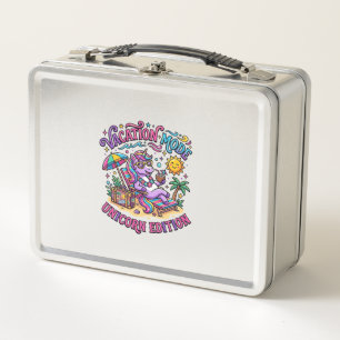 Unicorn Vacation Mode Unicorn Edition Commercial P Metal Lunch Box