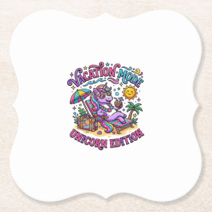 Unicorn Vacation Mode Unicorn Edition Commercial P Paper Coaster