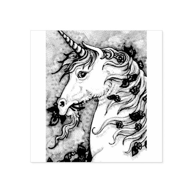 UNICORN & VIOLETS, FANTASY HORSE RUBBER STAMP (Imprint)