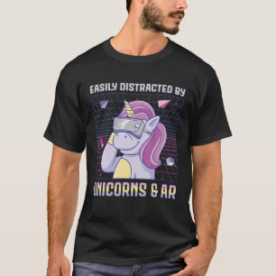 Unicorn Virtual Reality VR Gamer Rainbow Magical C T-Shirt