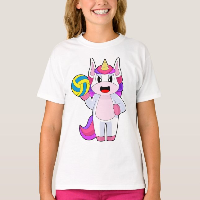 Unicorn Volleyball player Volleyball Sports T-Shirt (Front)