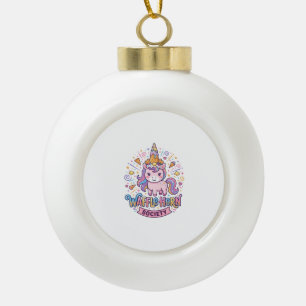 Unicorn Waffle Horn Society Print Ready Apparel Gr Ceramic Ball Christmas Ornament
