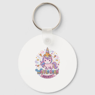 Unicorn Waffle Horn Society Print Ready Apparel Gr Key Ring