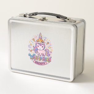 Unicorn Waffle Horn Society Print Ready Apparel Gr Metal Lunch Box