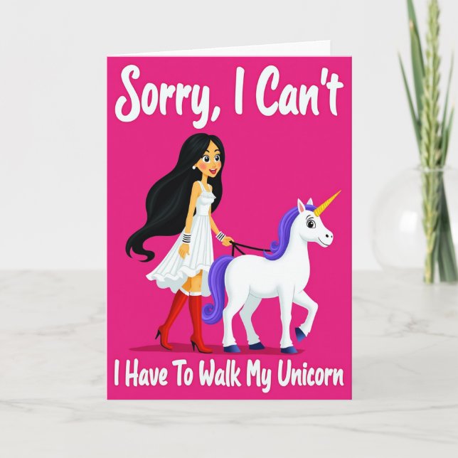 Unicorn Walk Funny Friend Card (Front)