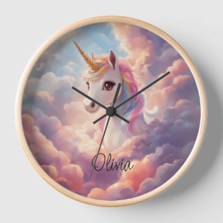 Unicorn Wall Clock for girls room or nursery